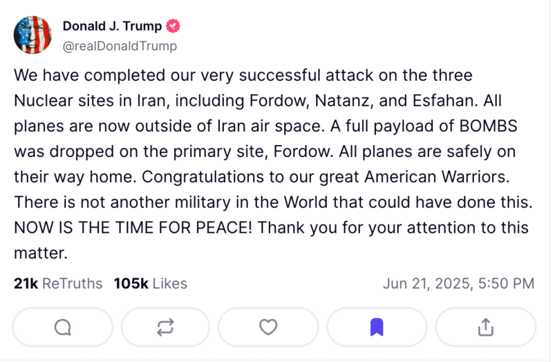 Estados Unidos entra al conflicto de Irán e Israel